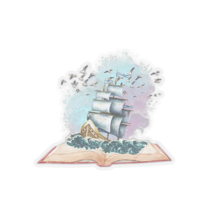 Sailing fantasy book Kiss-Cut Sticker Paper products Printify   