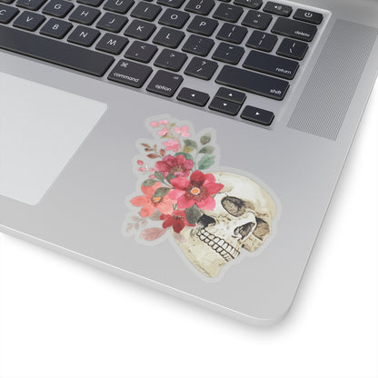 Skull floral bouquet Kiss-Cut Stickers