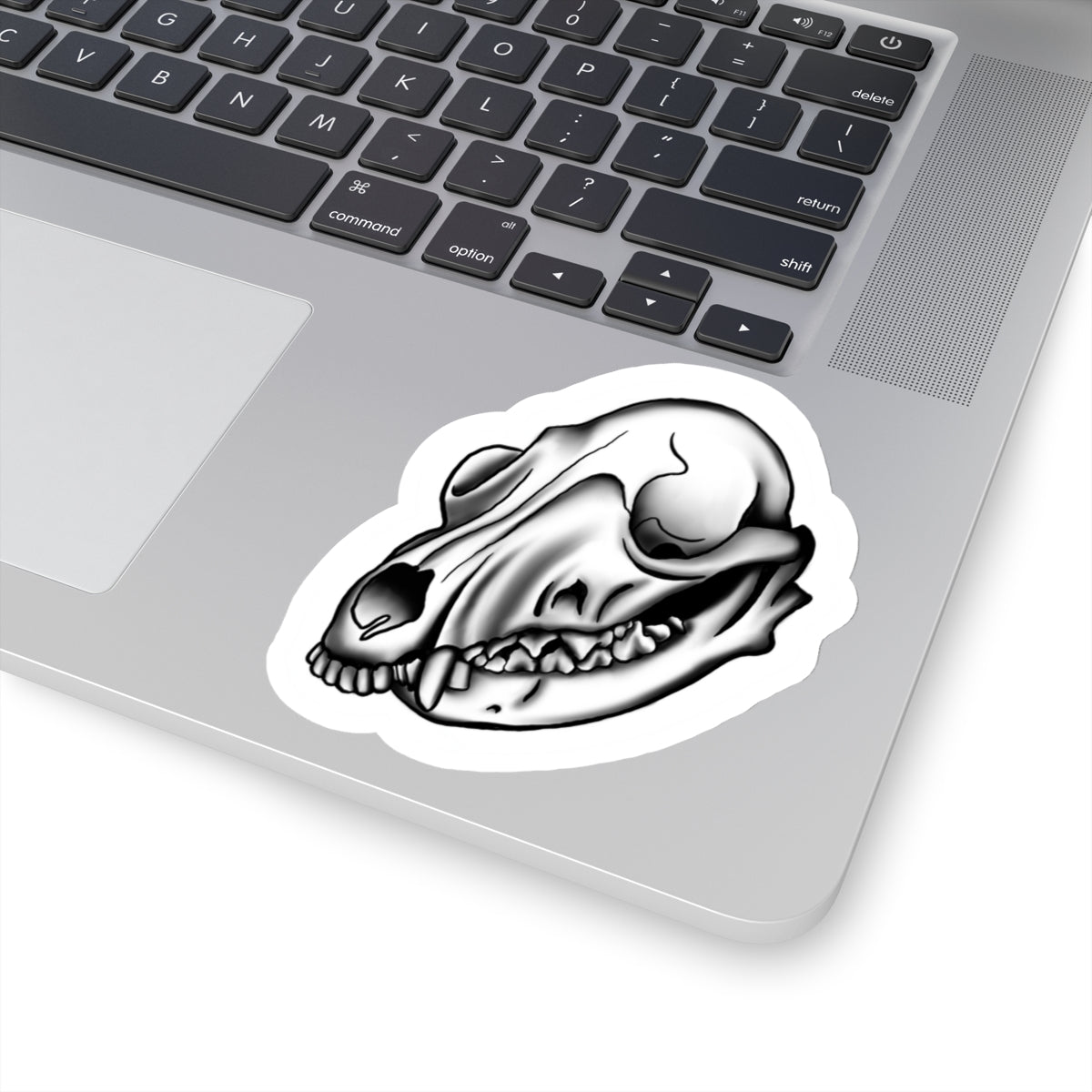 SKull Kiss-Cut Sticker Paper products Printify 4" × 4" White 