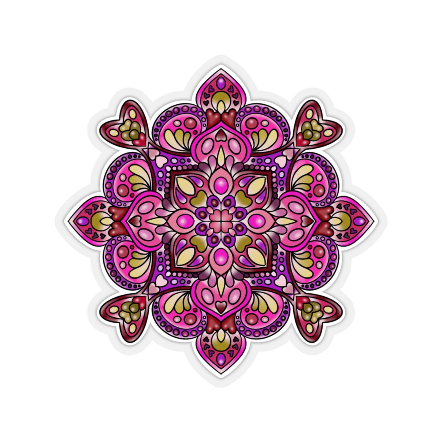 Pink Mandala Kiss-Cut Sticker Paper products Printify 3" × 3" Transparent 