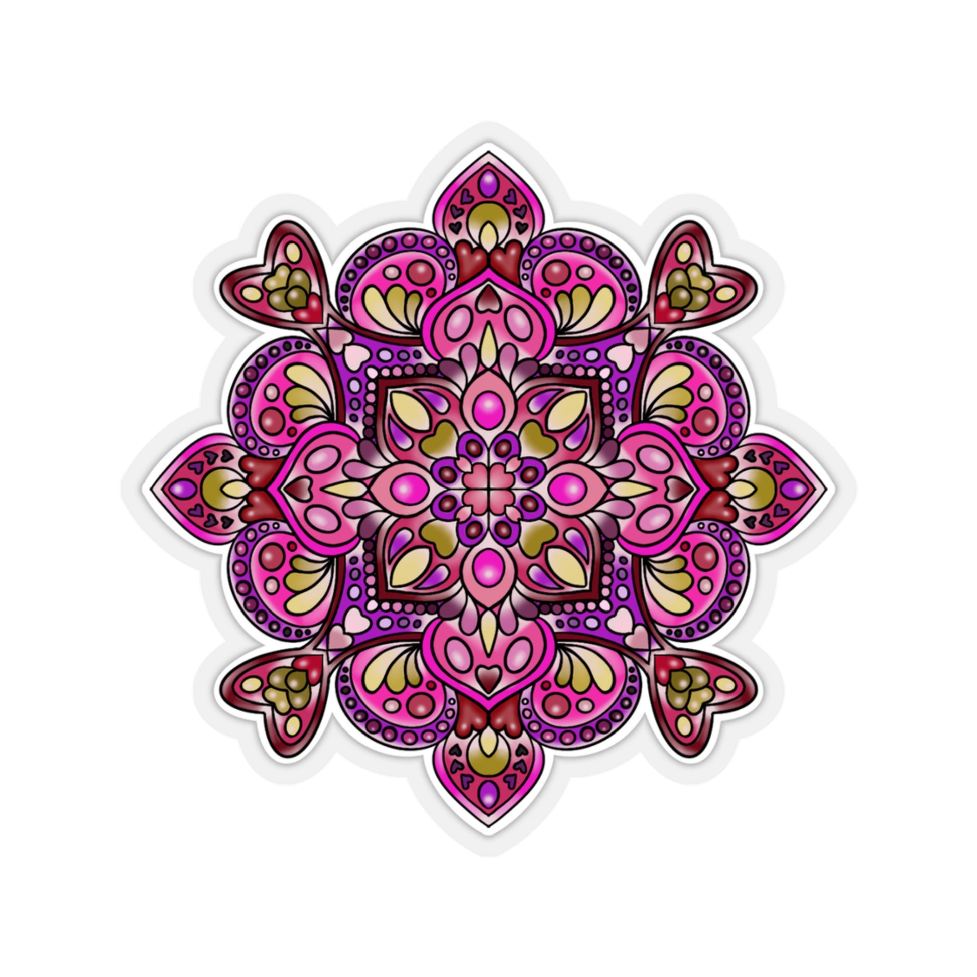 Pink Mandala Kiss-Cut Sticker Paper products Printify 3" × 3" Transparent 