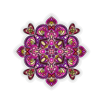 Pink Mandala Kiss-Cut Sticker Paper products Printify 3" × 3" Transparent 