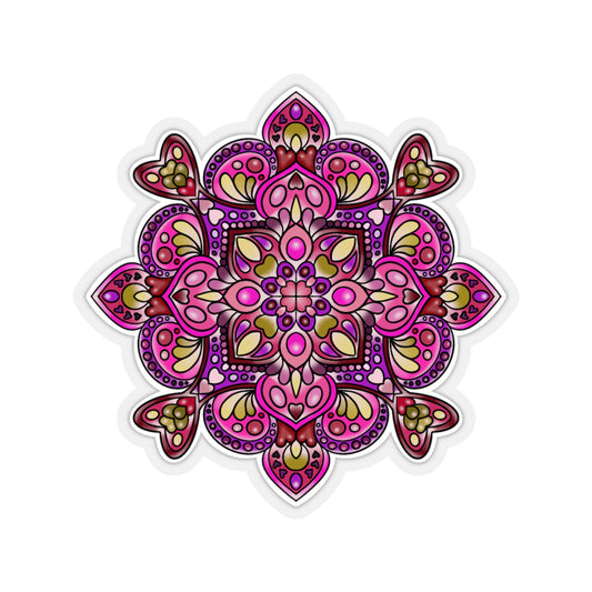 Pink Mandala Kiss-Cut Sticker Paper products Printify 3" × 3" Transparent 