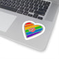 Rainbow heart Kiss-Cut Sticker Paper products Printify 3" × 3" White 