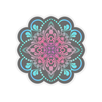 Pink and Turquoise mandala Kiss-Cut Sticker Paper products Printify   