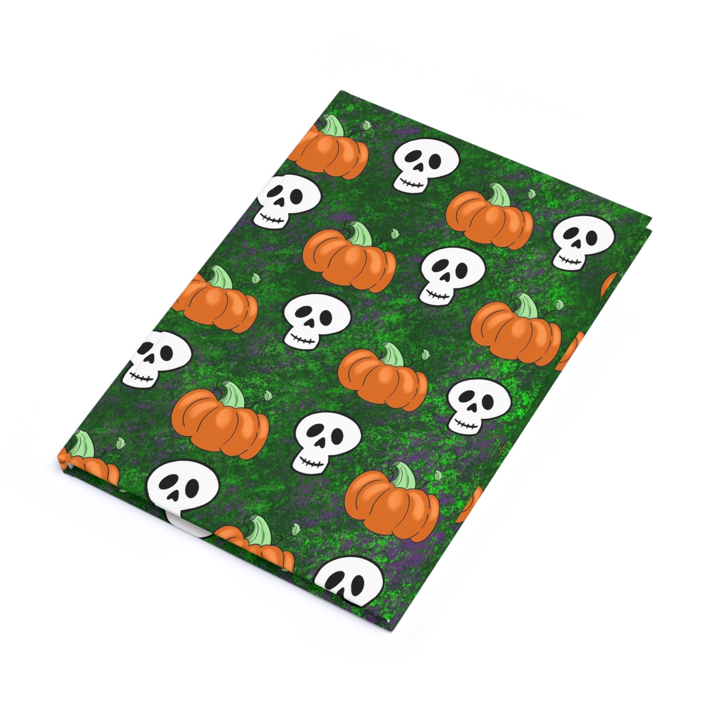 Skull and pumpkin Hardcover Journal (A5) Paper products Printify   