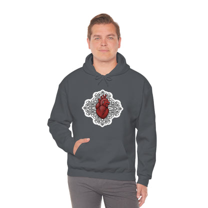 Anatomical Heart Mandala Unisex Heavy Blend™ Hooded Sweatshirt Hoodie Printify   