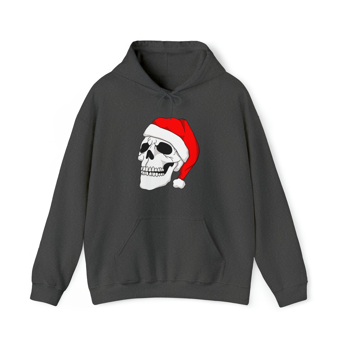 Santa Skull Unisex Heavy Blend™ Hooded Sweatshirt Hoodie Printify Dark Heather S 