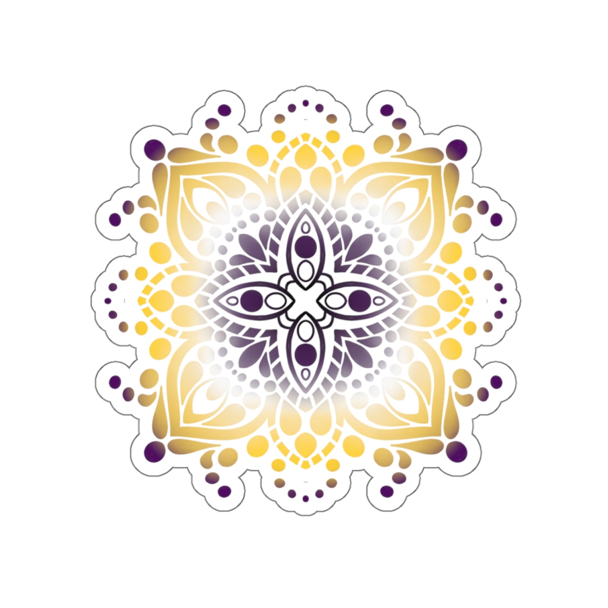 Non binary pride Mandala Kiss-Cut Stickers Paper products Printify   