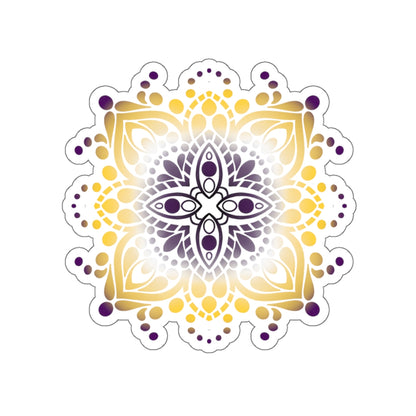 Non binary pride Mandala Kiss-Cut Stickers Paper products Printify   