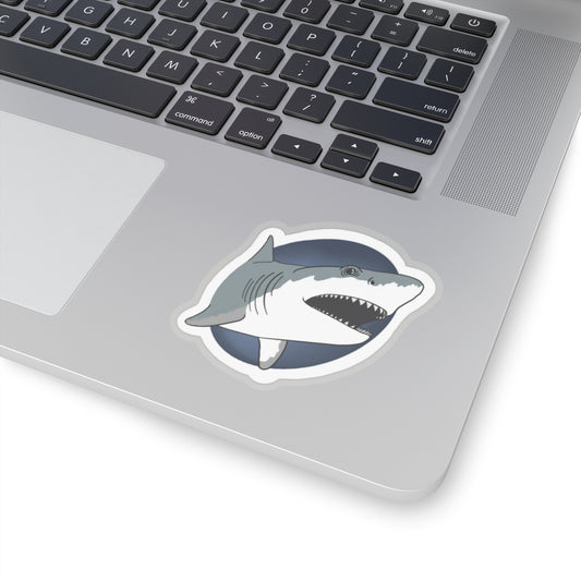 Great white Shark Kiss-Cut Sticker Paper products Printify 3" × 3" Transparent 