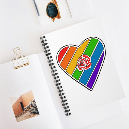 Pride rainbow heart Spiral Notebook - Ruled Line Paper products Printify One Size  