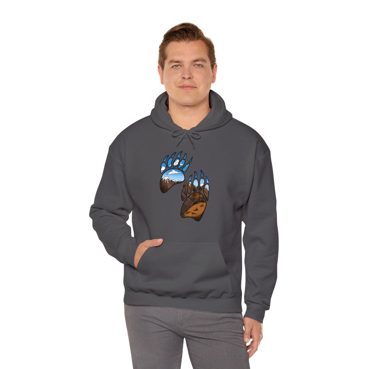 bear paws Unisex Heavy Blend™ Hooded Sweatshirt Hoodie Printify   