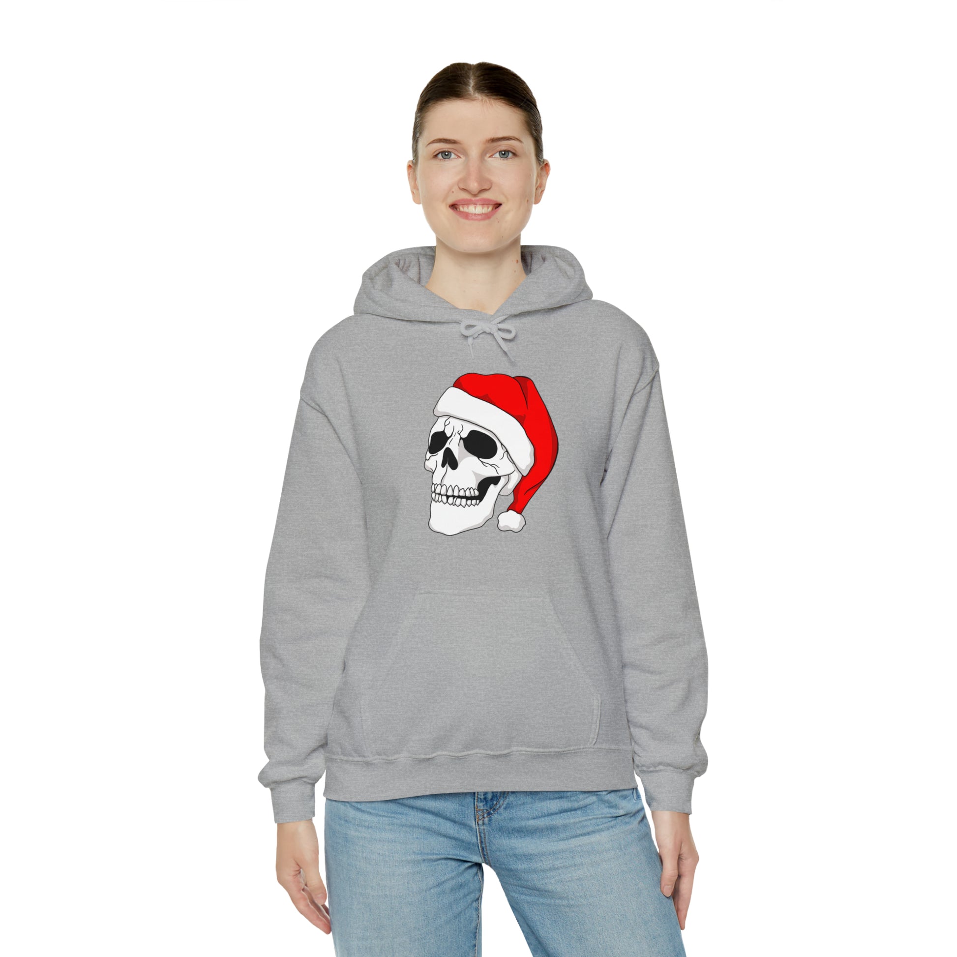 Santa Skull Unisex Heavy Blend™ Hooded Sweatshirt Hoodie Printify   