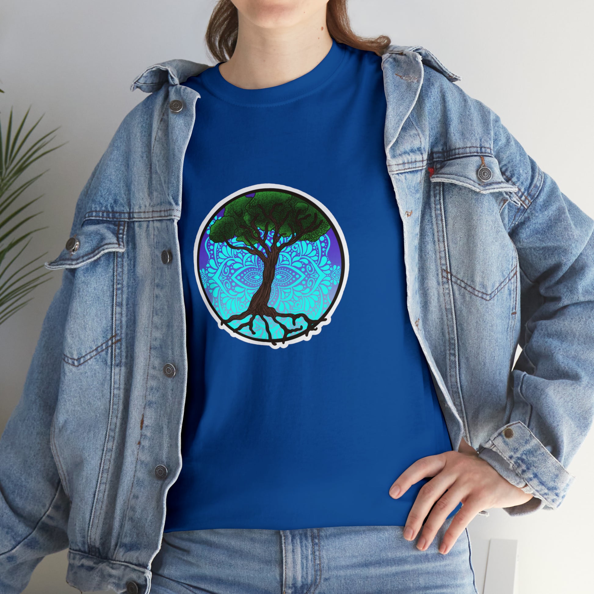 Tree of life Mandala Unisex Heavy Cotton Tee T-Shirt Printify   