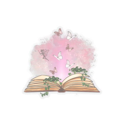 Butterfly fantasy book Kiss-Cut Sticker Paper products Printify 2" × 2" Transparent 