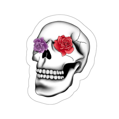 Rose skull Kiss-Cut Sticker Paper products Printify   