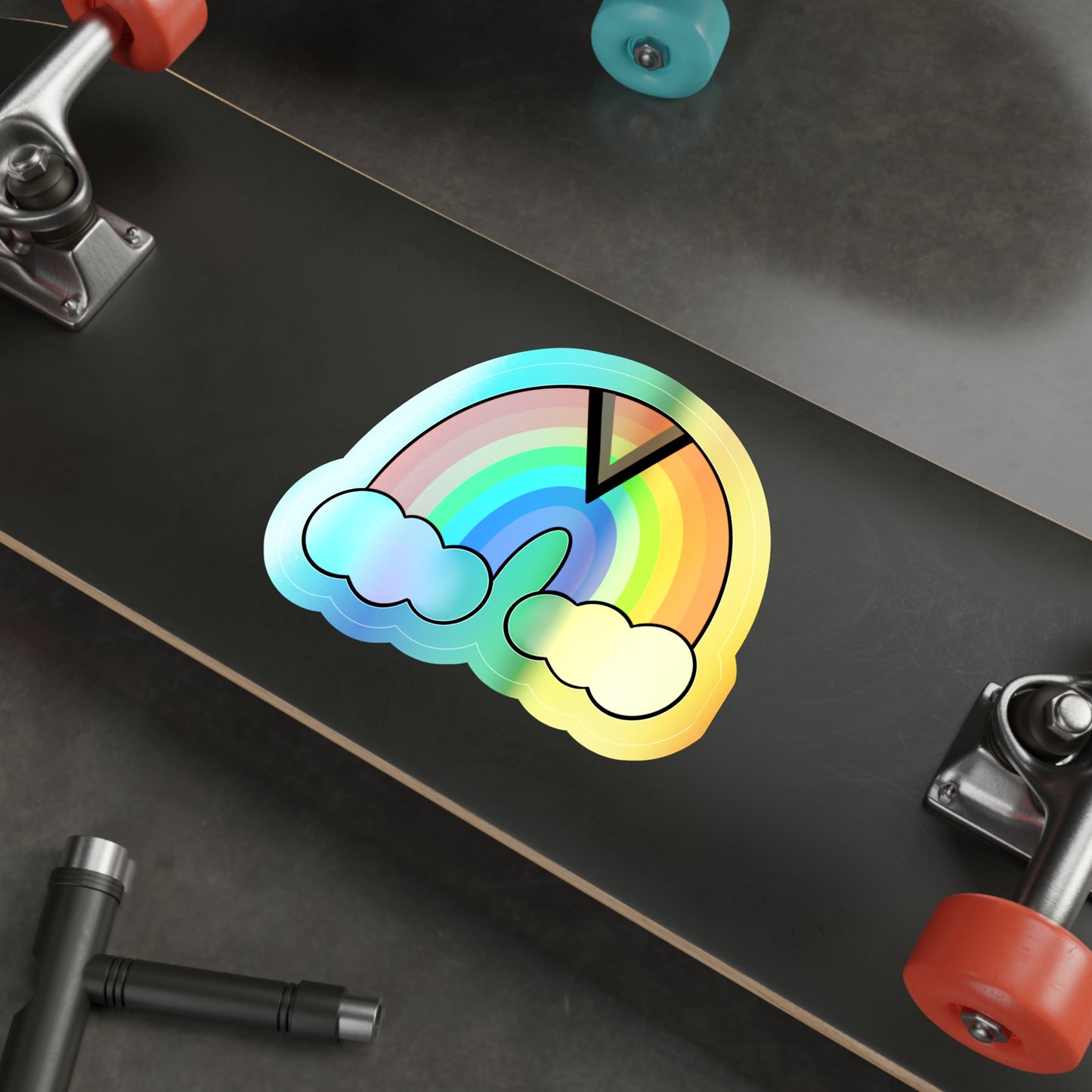 Pride rainbow Holographic Die-cut Sticker Paper products Printify 6" × 6" Die-Cut Holographic