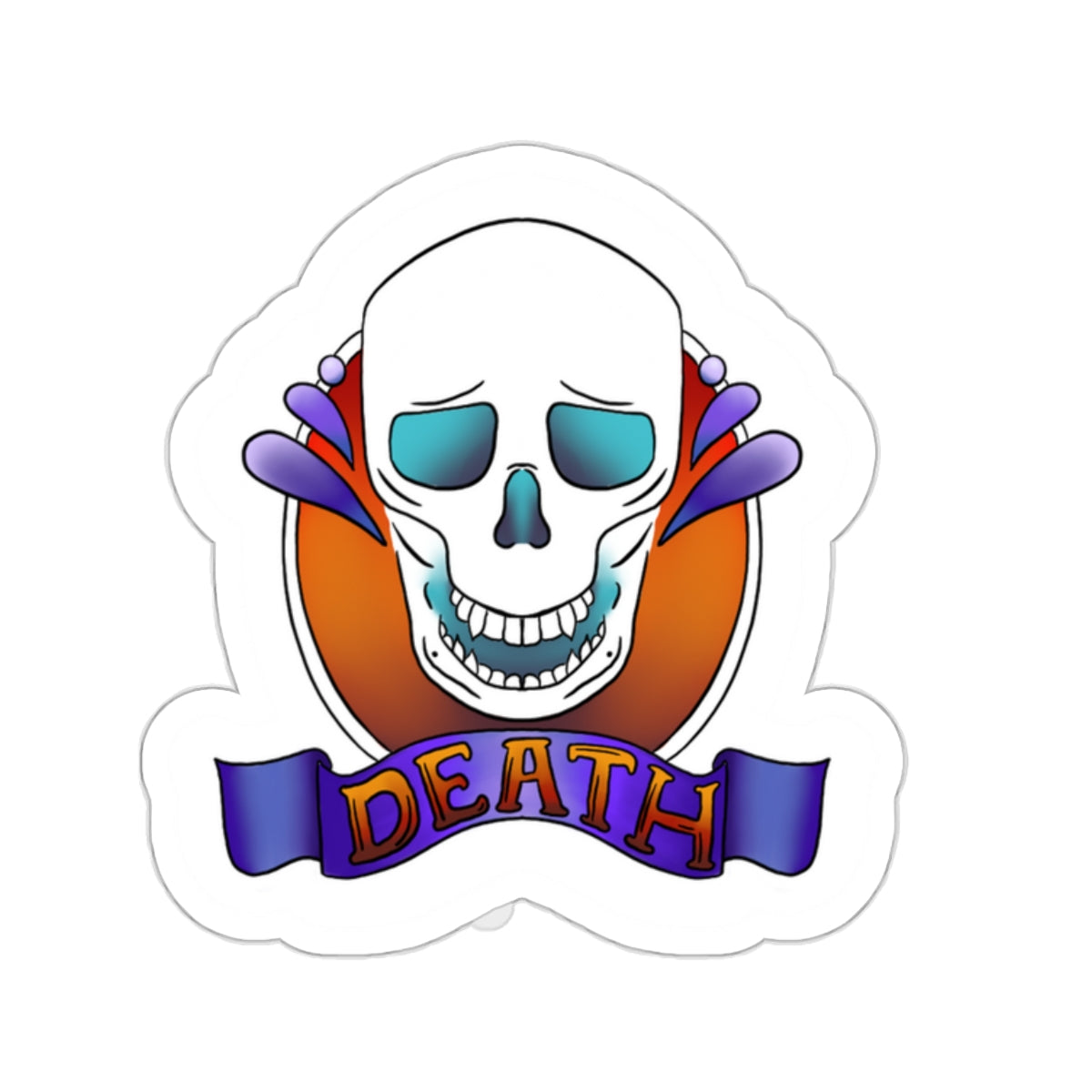 Death Kiss-Cut Sticker Paper products Printify   