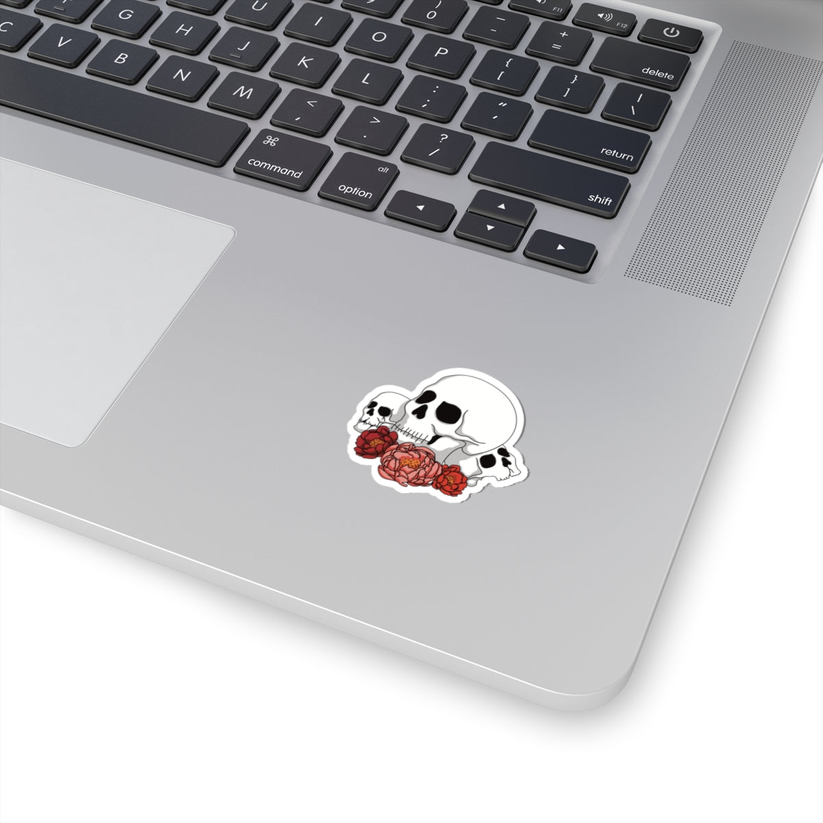 Skulls and flowers Kiss cut sticker Paper products Printify   