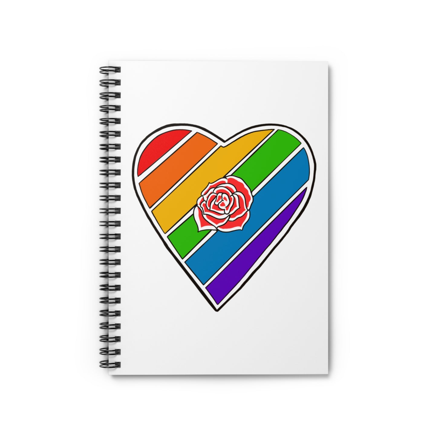 Pride rainbow heart Spiral Notebook - Ruled Line Paper products Printify   