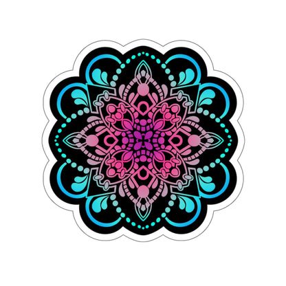 Pink and Turquoise mandala Kiss-Cut Sticker Paper products Printify   