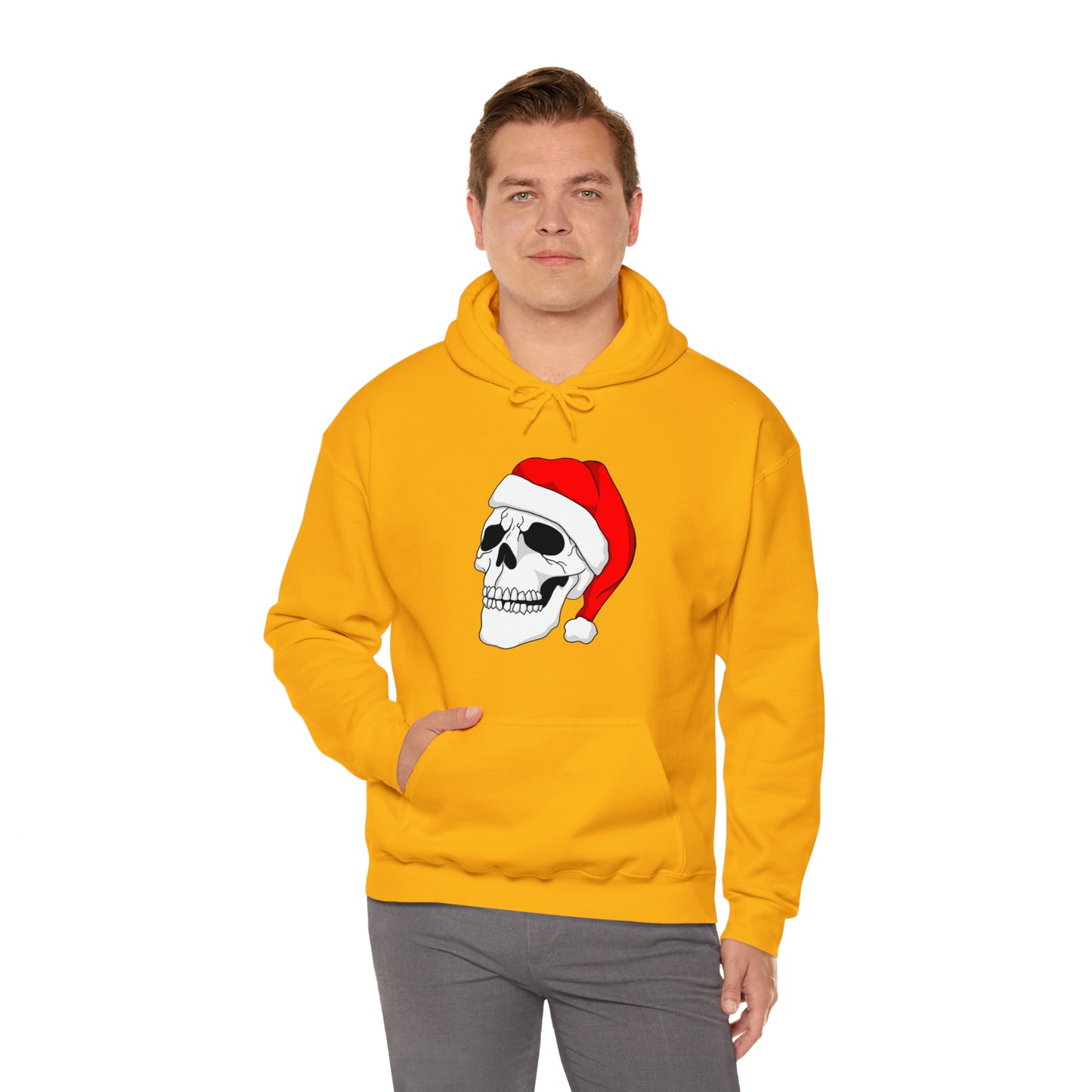 Santa Skull Unisex Heavy Blend™ Hooded Sweatshirt Hoodie Printify   