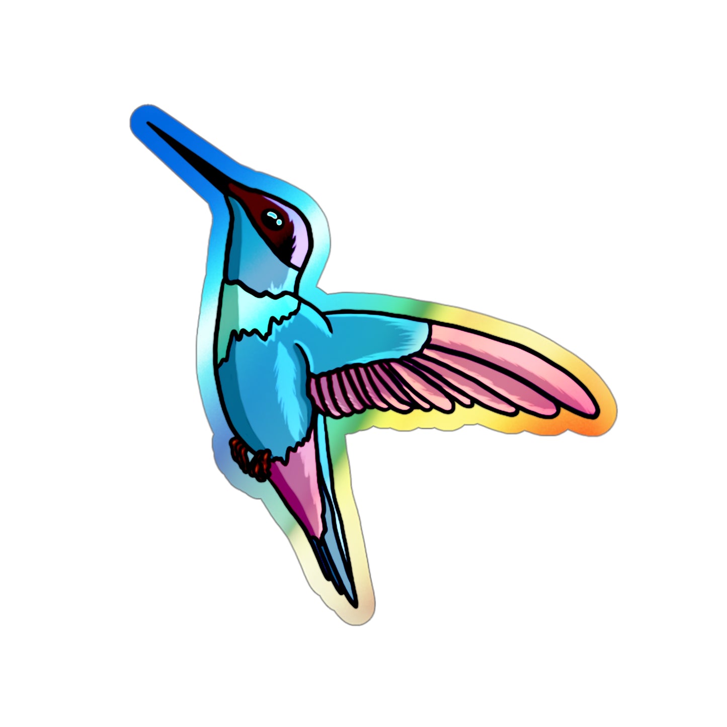 Humming bird Holographic Die-cut Sticker Paper products Printify   