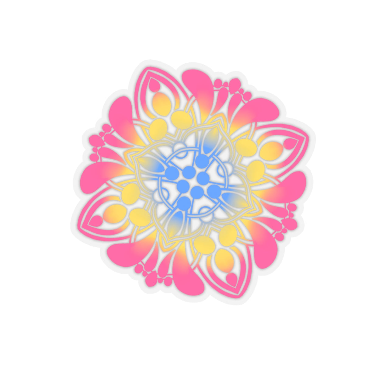 Pansexual pride Mandala Kiss-Cut Sticker Paper products Printify   