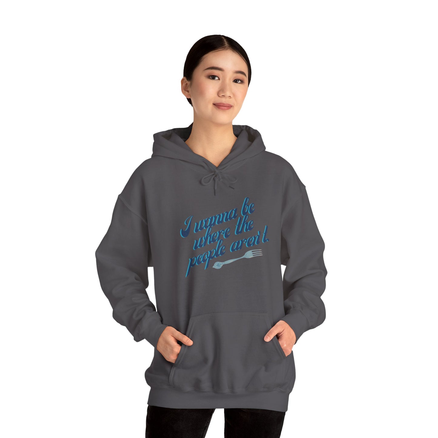 Embrace Your Introverted Side: "I Wanna Be Where the People Aren't" Hoodie Hoodie Printify Charcoal S 