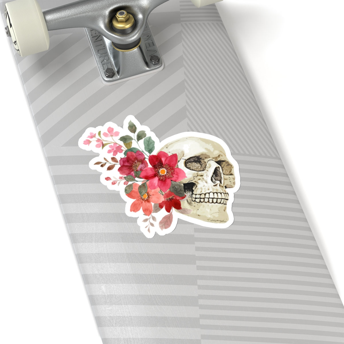 Skull floral bouquet Kiss-Cut Stickers