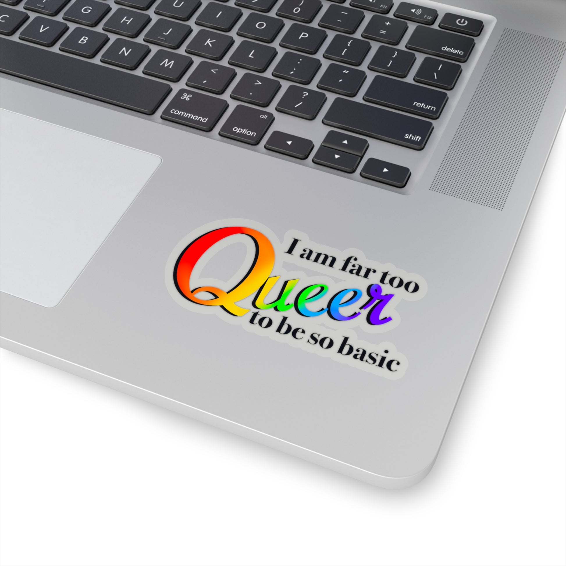 Far too Queer pride Kiss-Cut Sticker Paper products Printify   