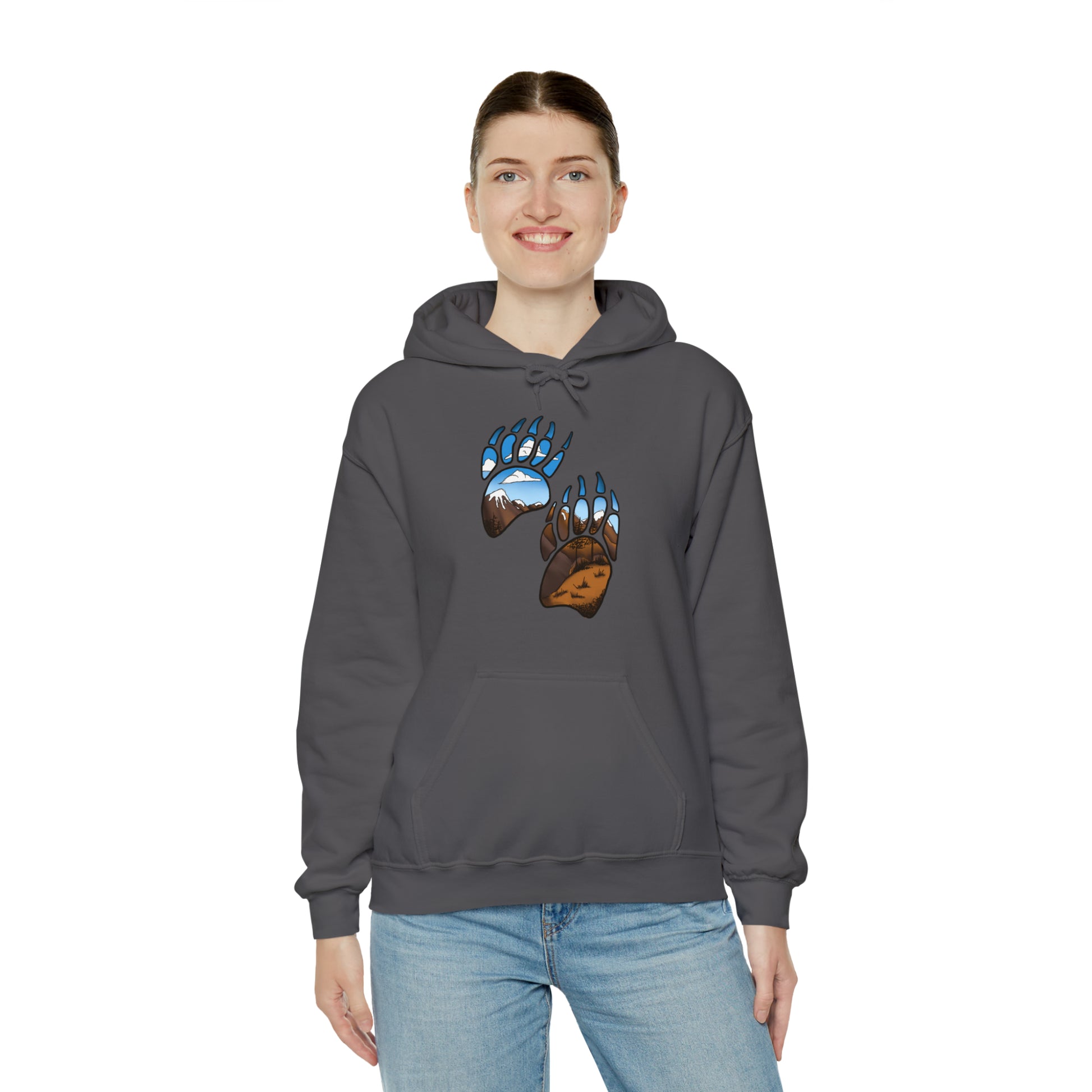 bear paws Unisex Heavy Blend™ Hooded Sweatshirt Hoodie Printify   