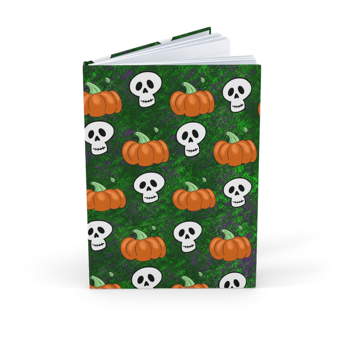 Skull and pumpkin Hardcover Journal (A5) Paper products Printify A5 Ruled line 