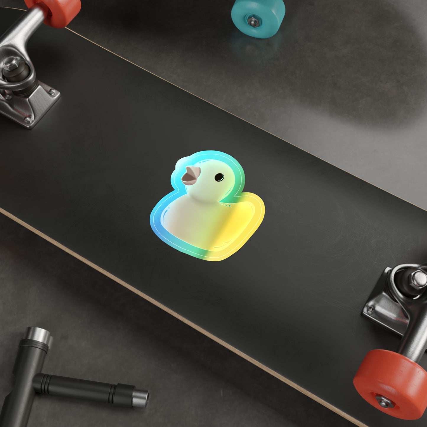 Rubber Duck Holographic Die-cut Sticker Paper products Printify 4" × 4" Die-Cut Holographic