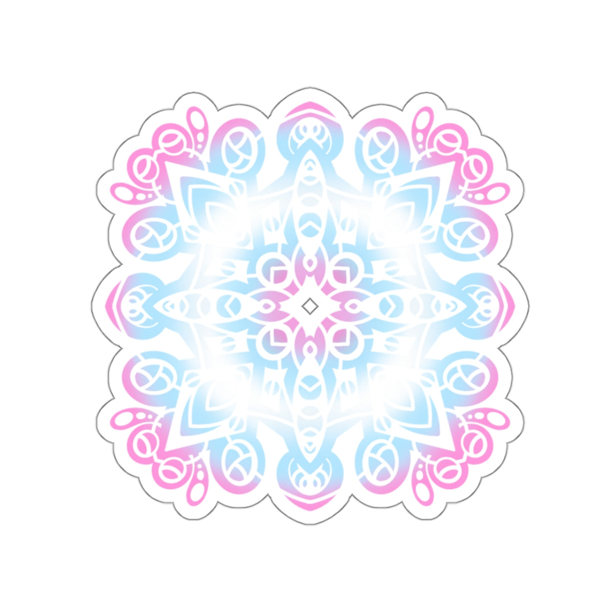 Trans pride mandala Kiss-Cut Sticker Paper products Printify   