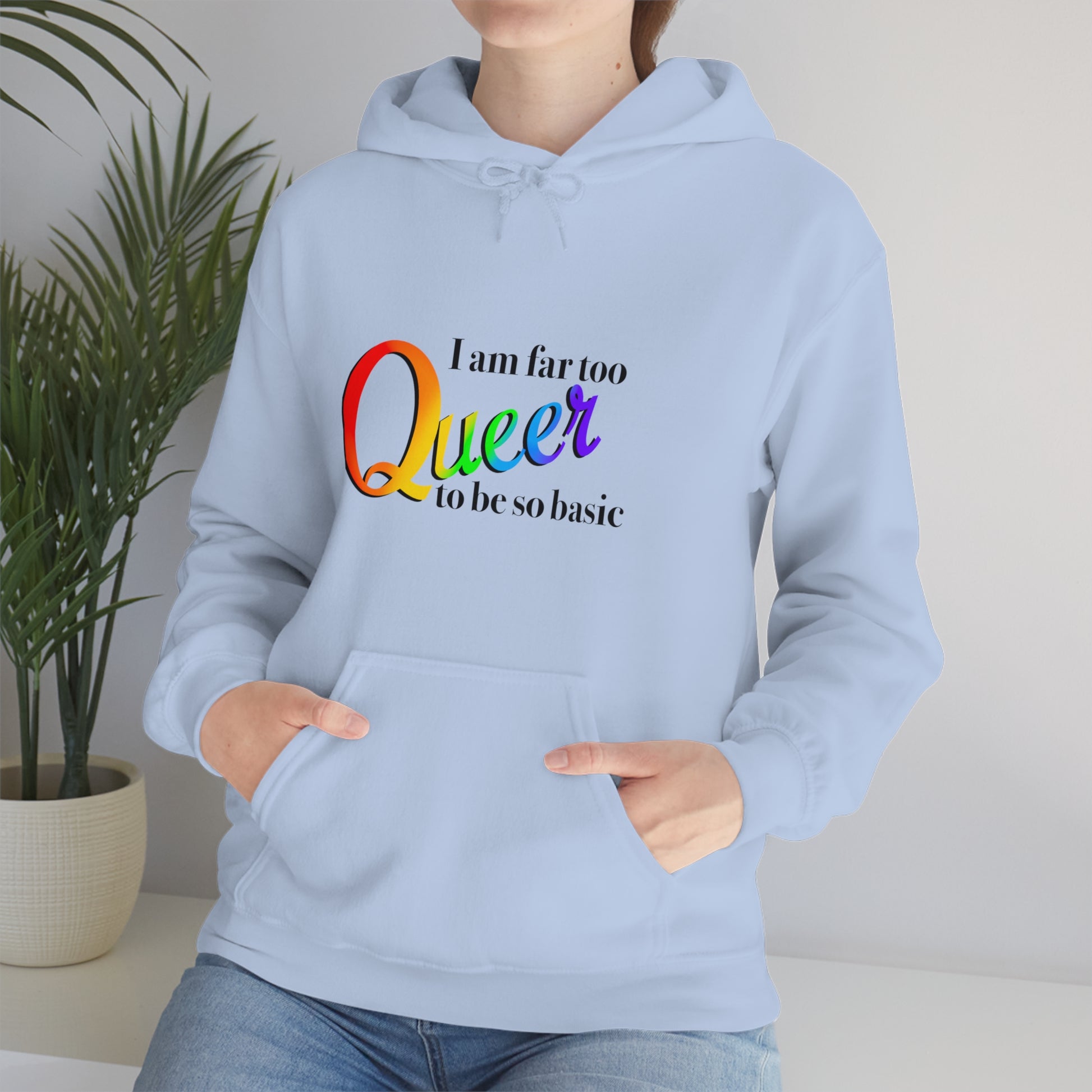 Far too queer Pride Unisex Heavy Blend™ Hooded Sweatshirt Hoodie Printify   