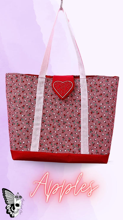 Large red Apple Tote Bag Bags April & Mae designs and alterations   