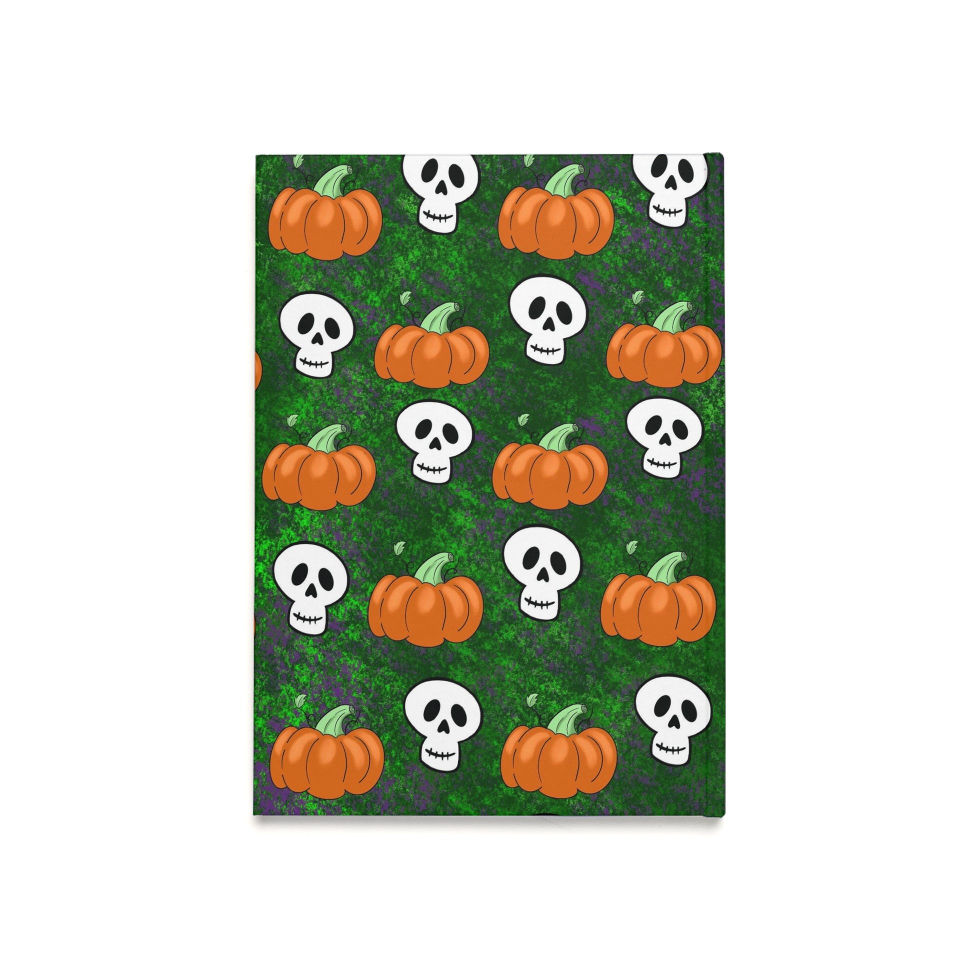 Skull and pumpkin Hardcover Journal (A5) Paper products Printify   