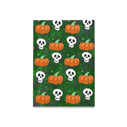 Skull and pumpkin Hardcover Journal (A5) Paper products Printify   