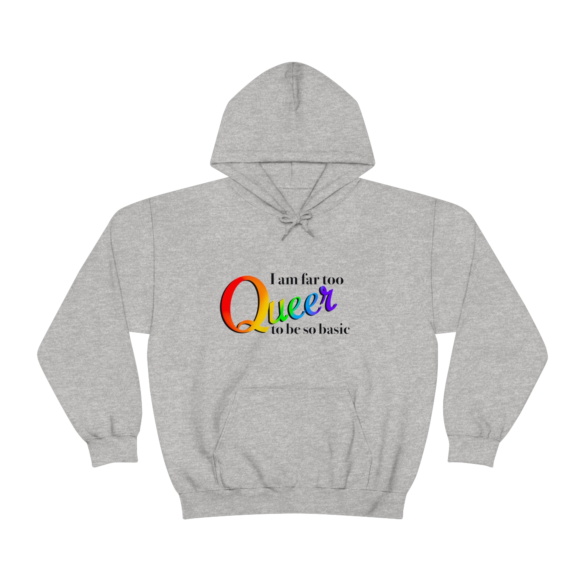 Far too queer Pride Unisex Heavy Blend™ Hooded Sweatshirt Hoodie Printify   