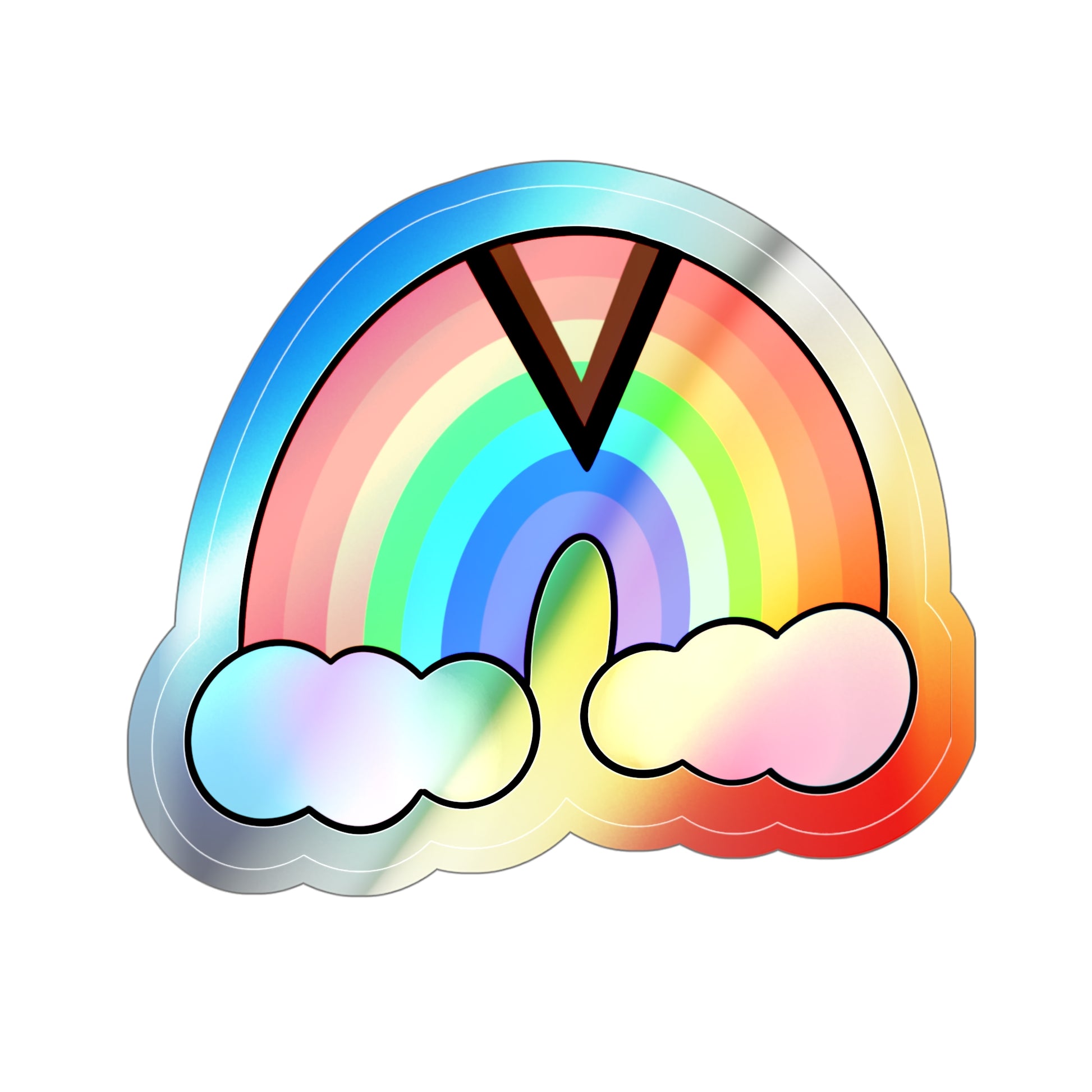 Pride rainbow Holographic Die-cut Sticker Paper products Printify   