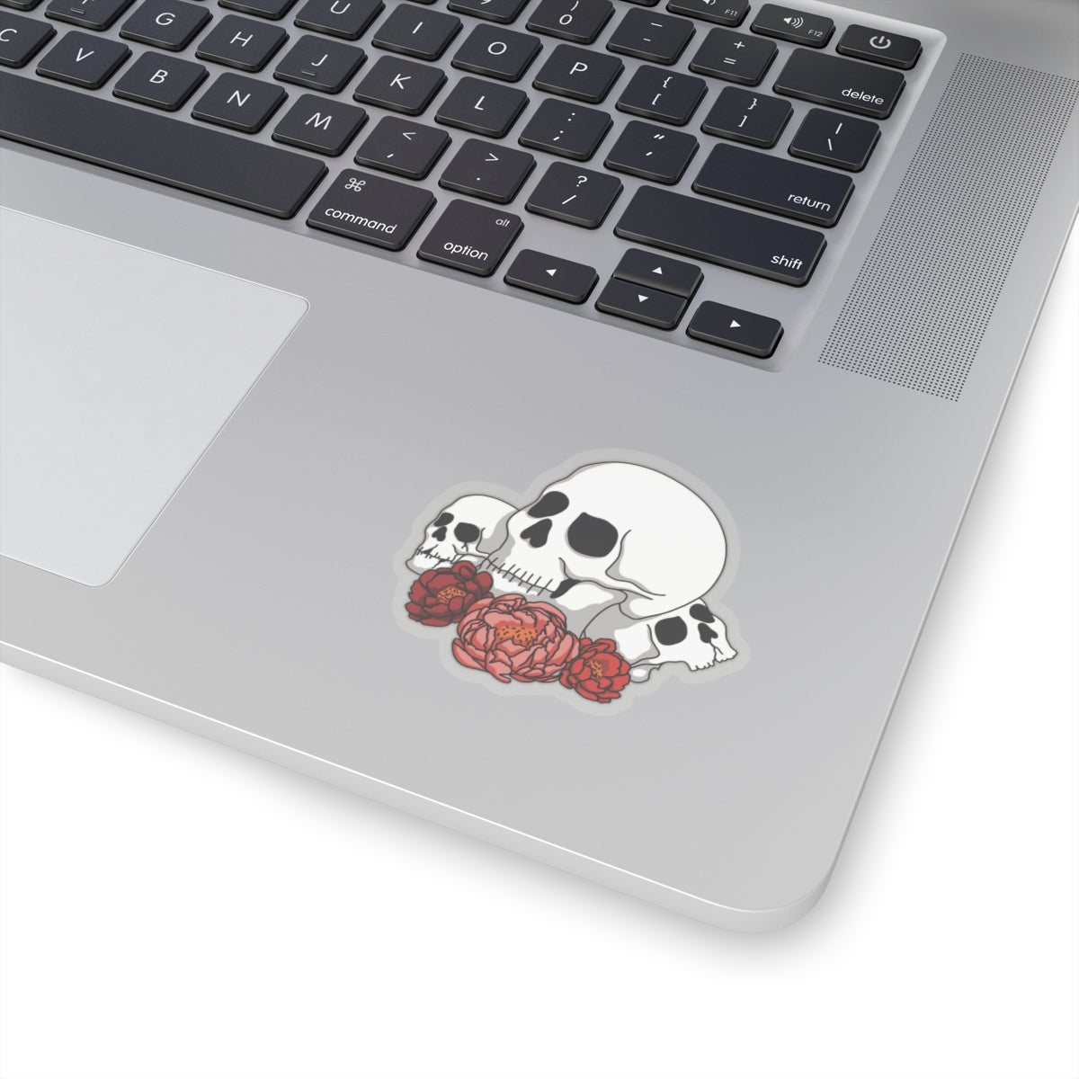 Skulls and flowers Kiss cut sticker Paper products Printify   