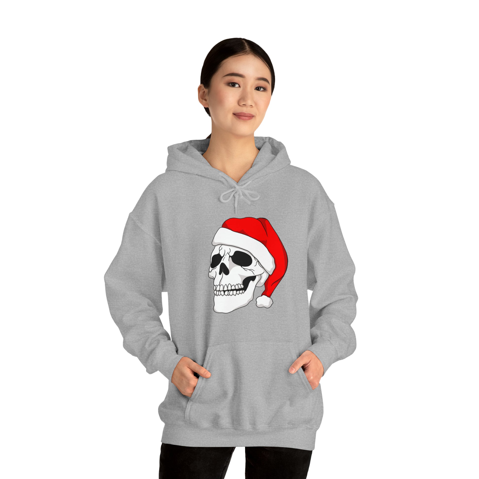 Santa Skull Unisex Heavy Blend™ Hooded Sweatshirt Hoodie Printify   