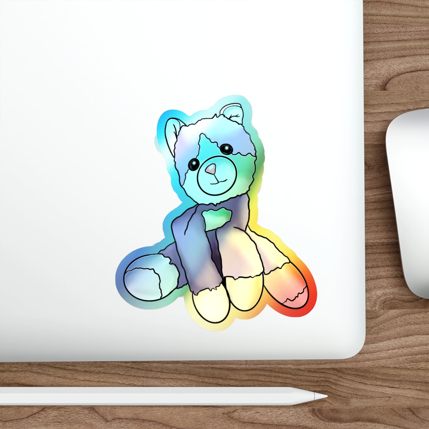 Kitty Holographic Die-cut Sticker Paper products Printify 6" × 6" Die-Cut Holographic