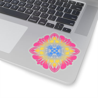 Pansexual pride Mandala Kiss-Cut Sticker Paper products Printify   