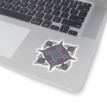 Rainbow mandala Kiss-Cut Sticker Paper products Printify 3" × 3" Transparent 