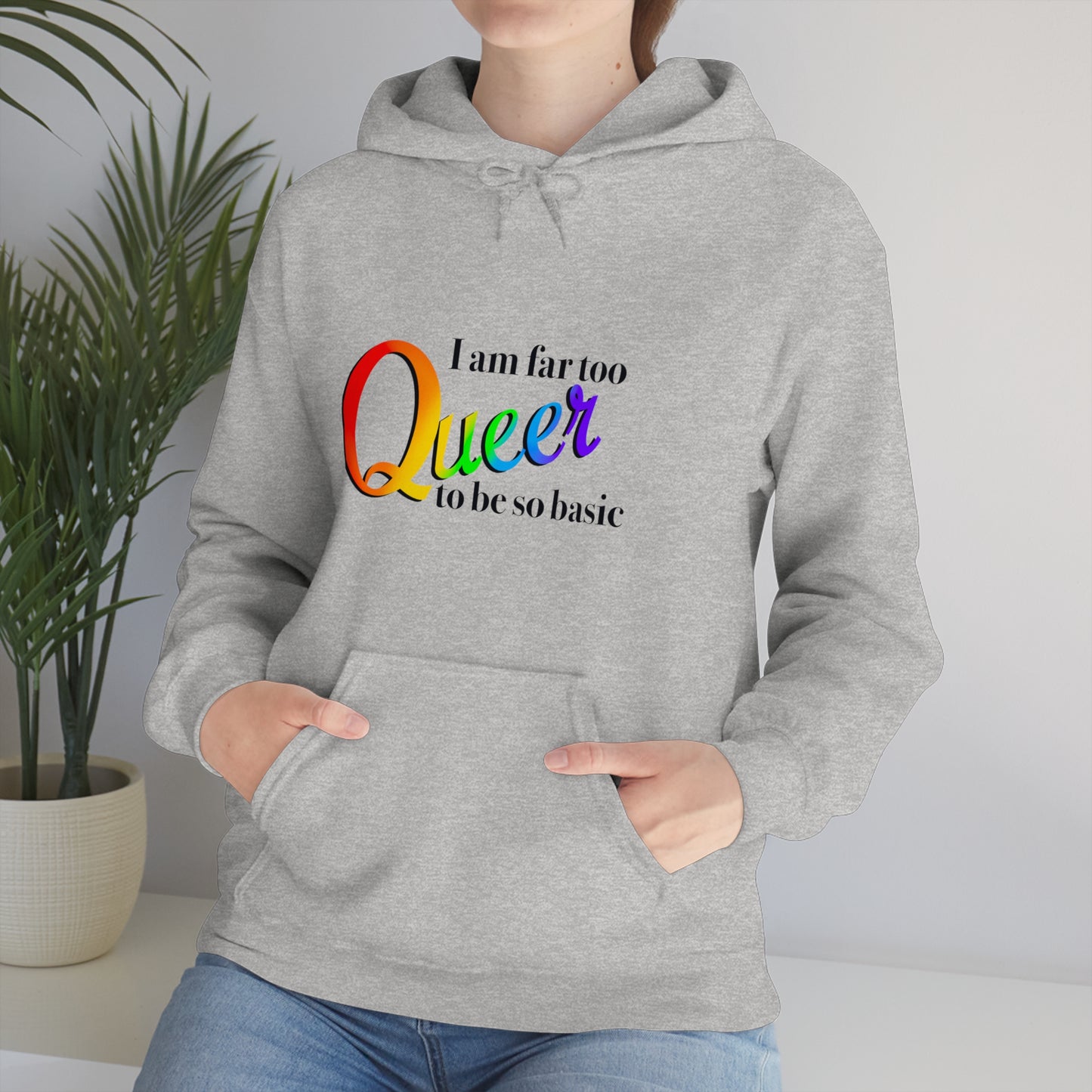 Far too queer Pride Unisex Heavy Blend™ Hooded Sweatshirt Hoodie Printify   