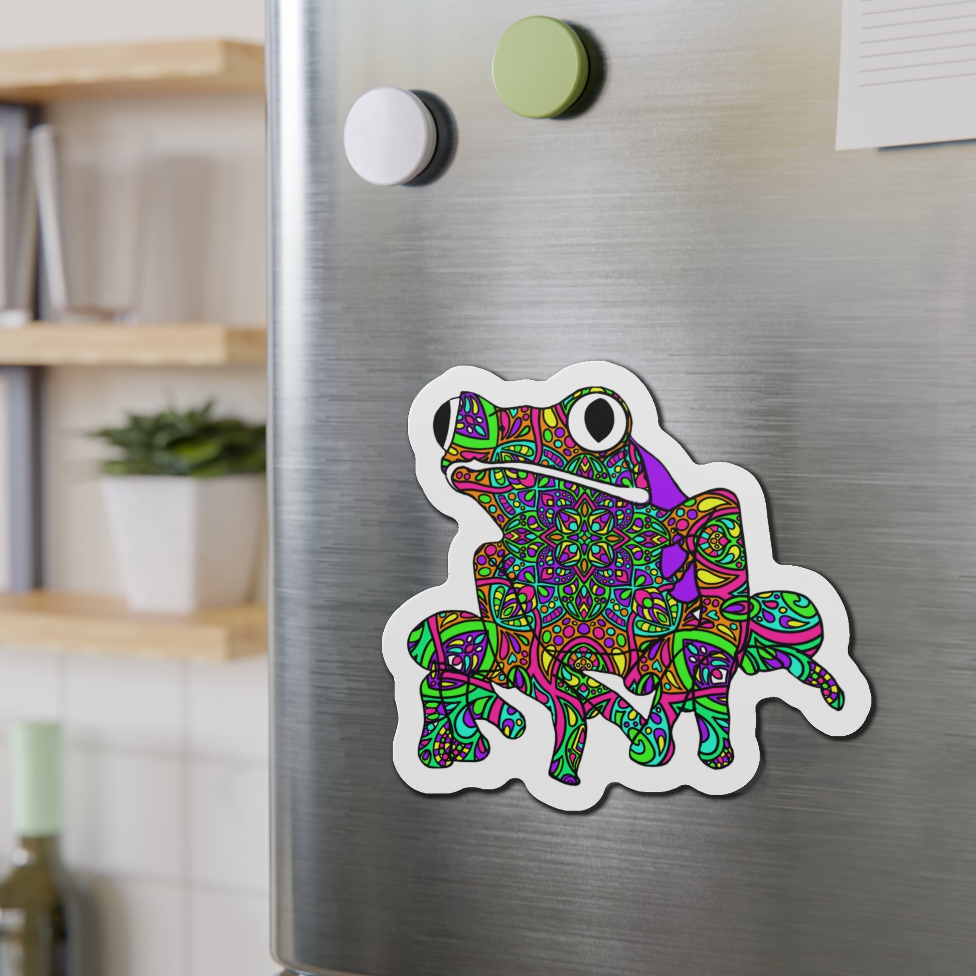 Frog Kiss-Cut Magnet Home Decor Printify   