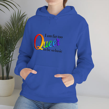 Far too queer Pride Unisex Heavy Blend™ Hooded Sweatshirt Hoodie Printify   